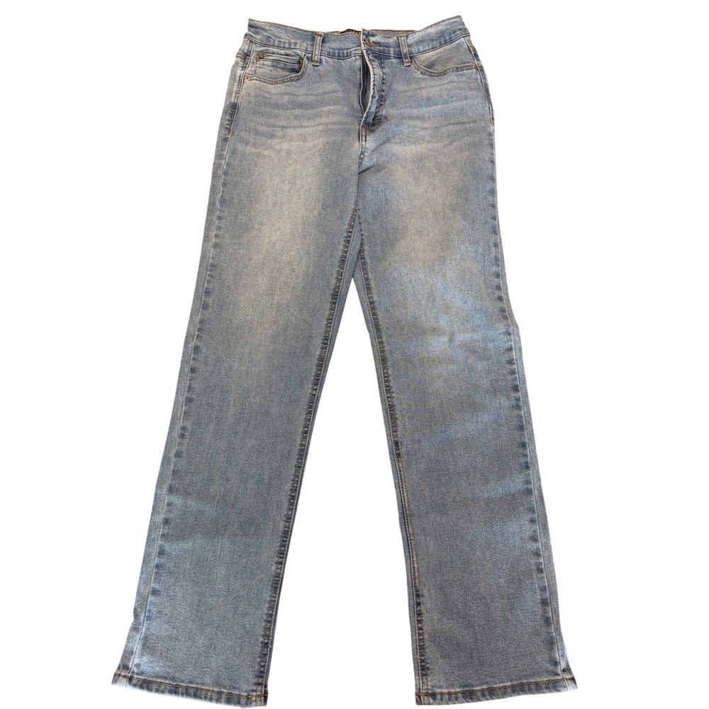 Curve Appeal Light Wash Wide Leg‎ Jeans Women 4/27 High Rise Straight Denim